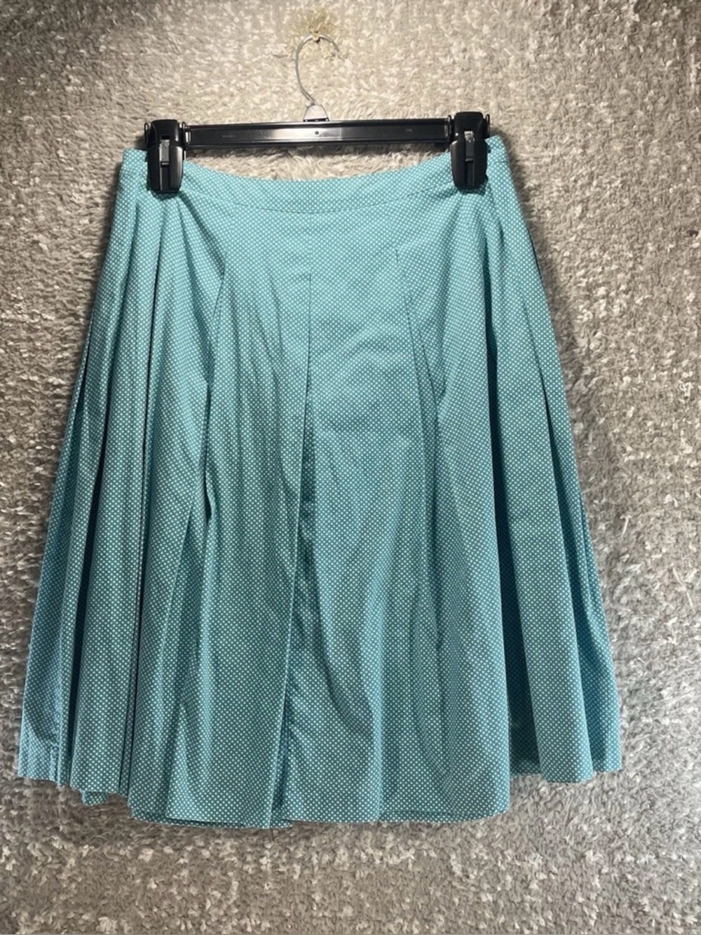 Talbots Pleated Polka Dot Fit And Flared Midi Skirt Womens Size 8 Lined Chic